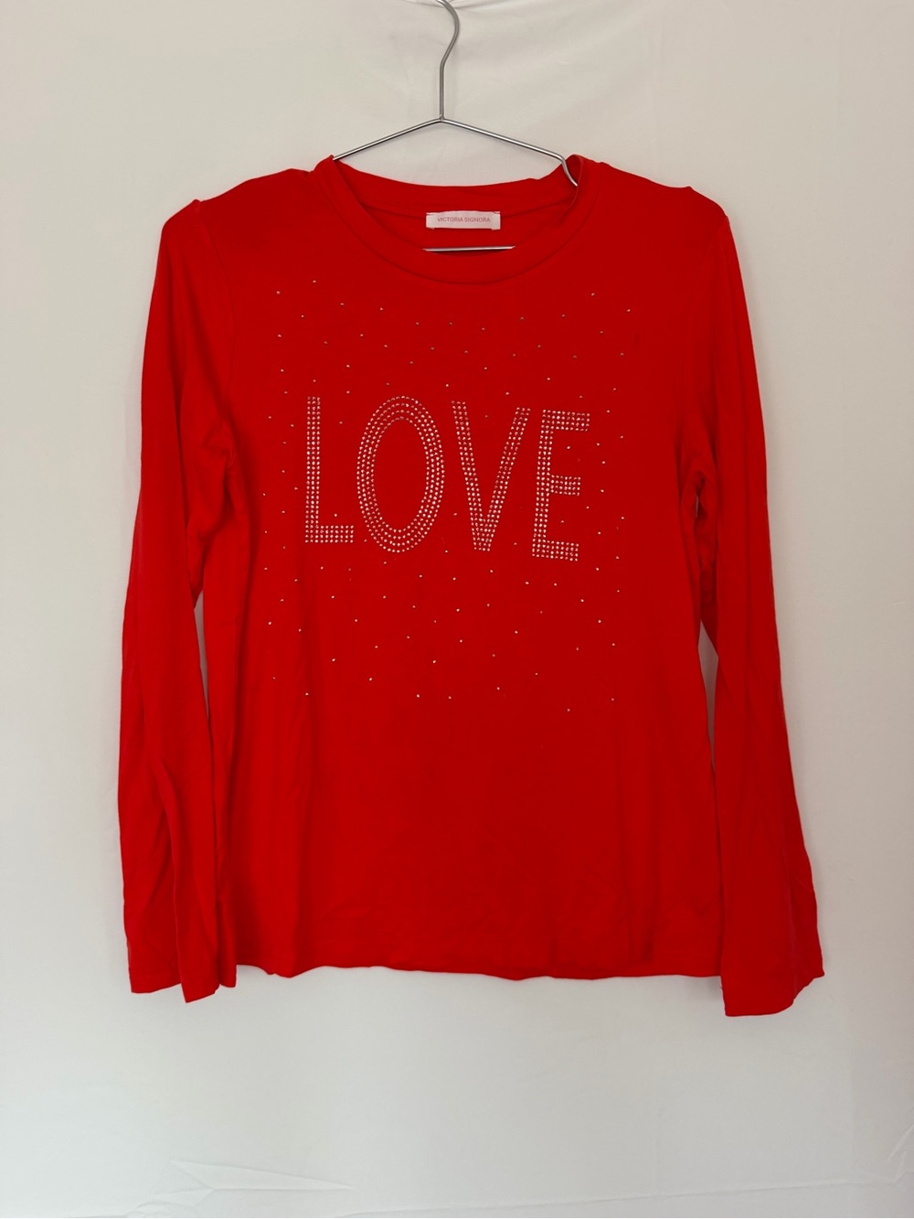 Girls' Red 'LOVE' Long-Sleeve Top